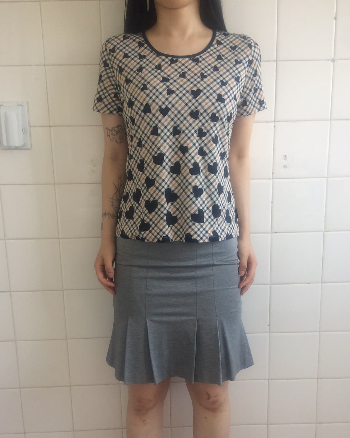 Daks heart check pattern t shirt 상품이미지7