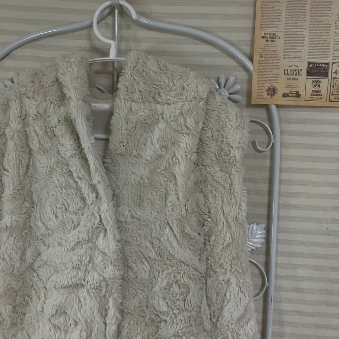 빈티지 아이보리 로즈 펄 조끼 911 y2k 스트릿 모리 갸루 일본빈티지 상품이미지3