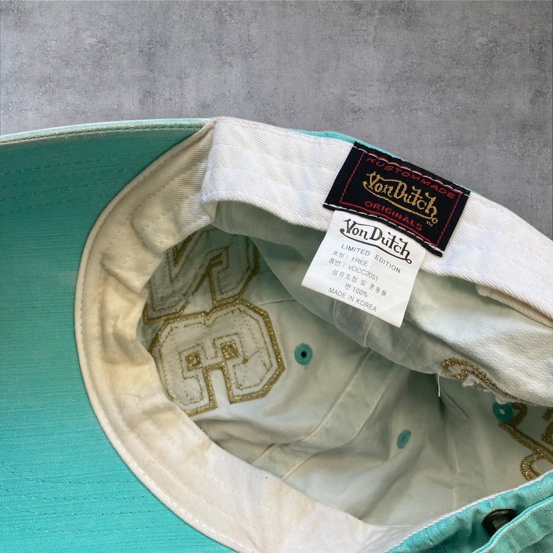 본더치 민트 컬러 y2k 로고 볼캡 상품이미지6