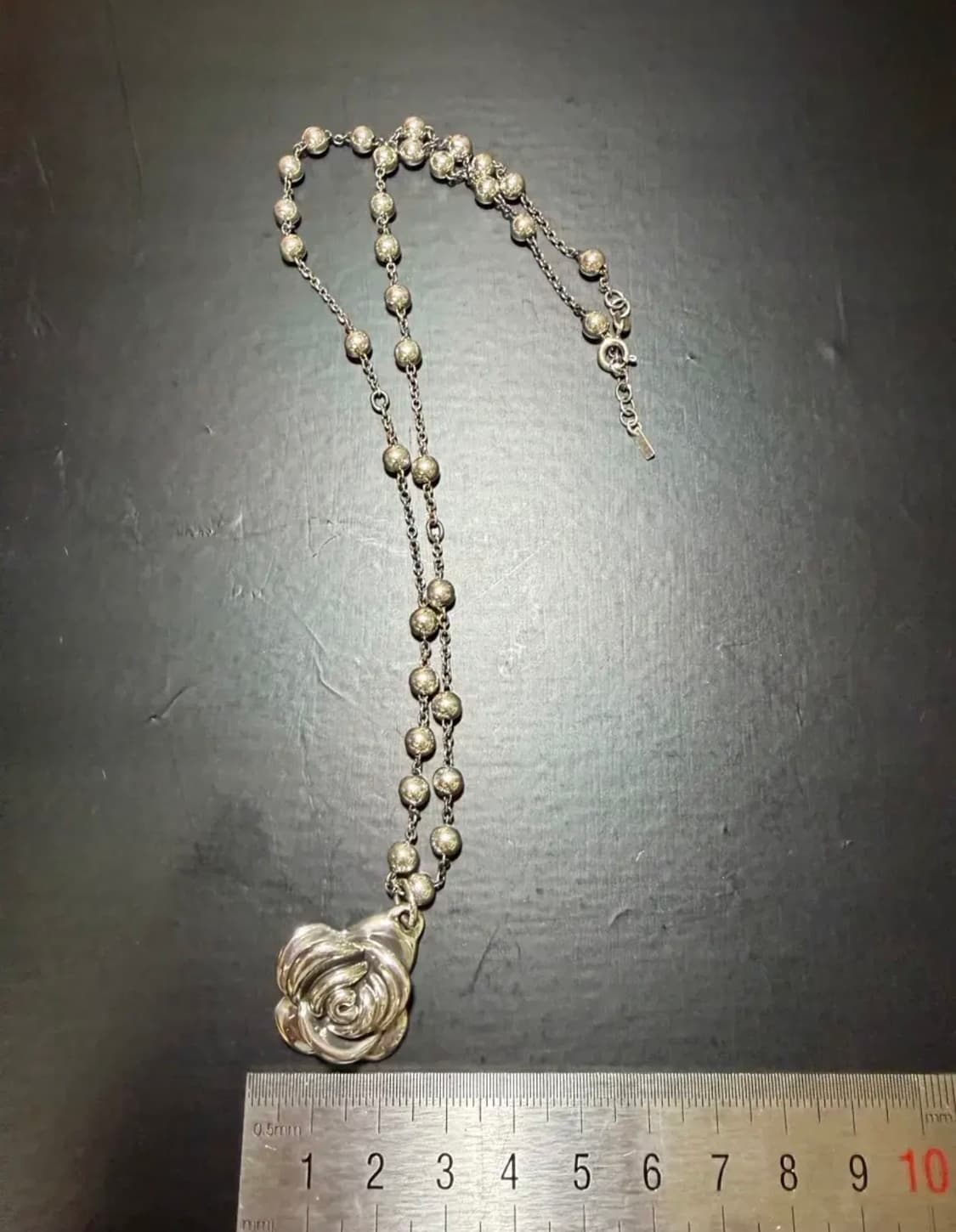 925 silver 장미 펜던트할로 은 목걸이 50cm 상품이미지2