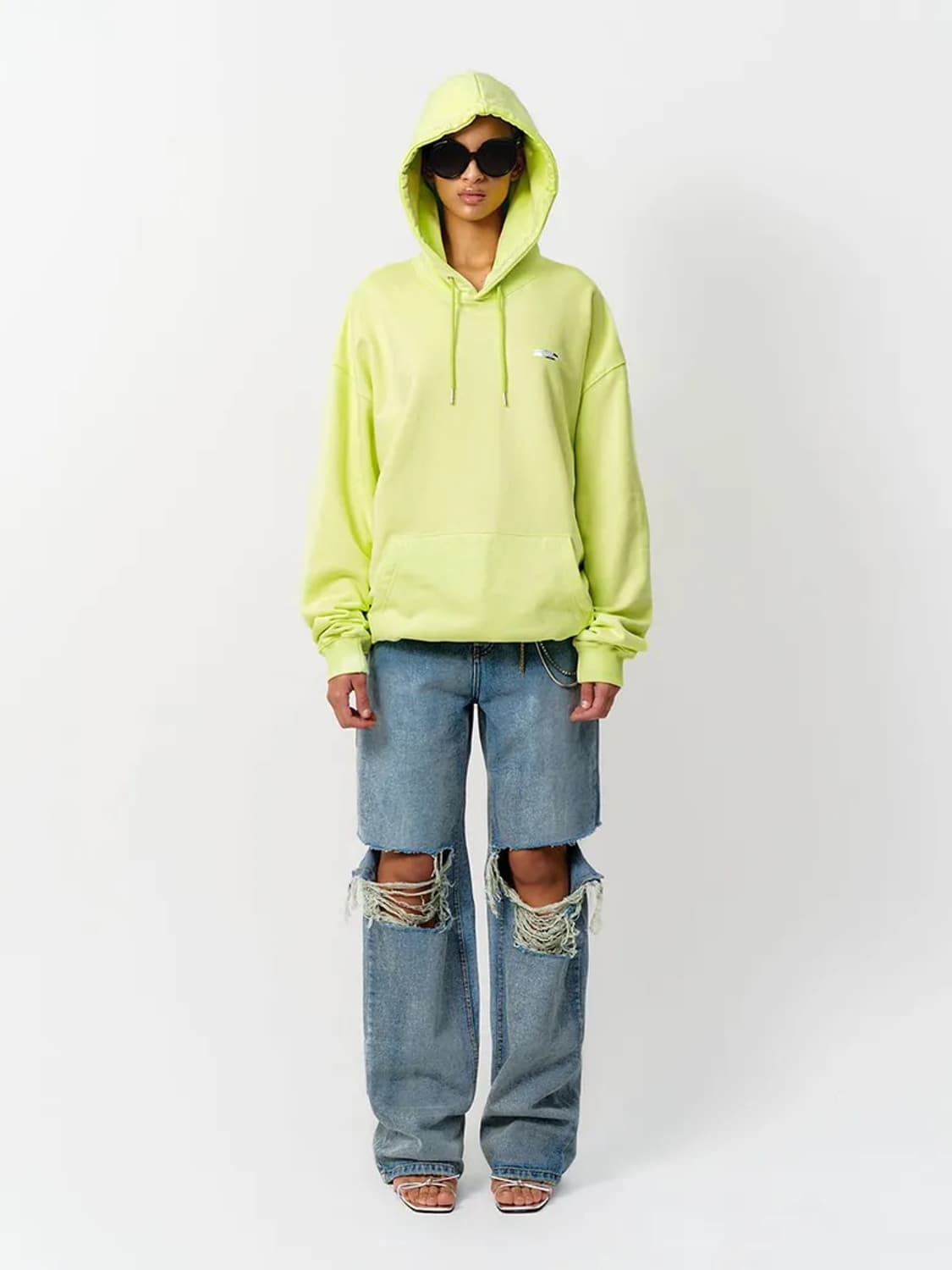 LEEY YEEL METALLIC OVERSIZED HOODIE 상품이미지1