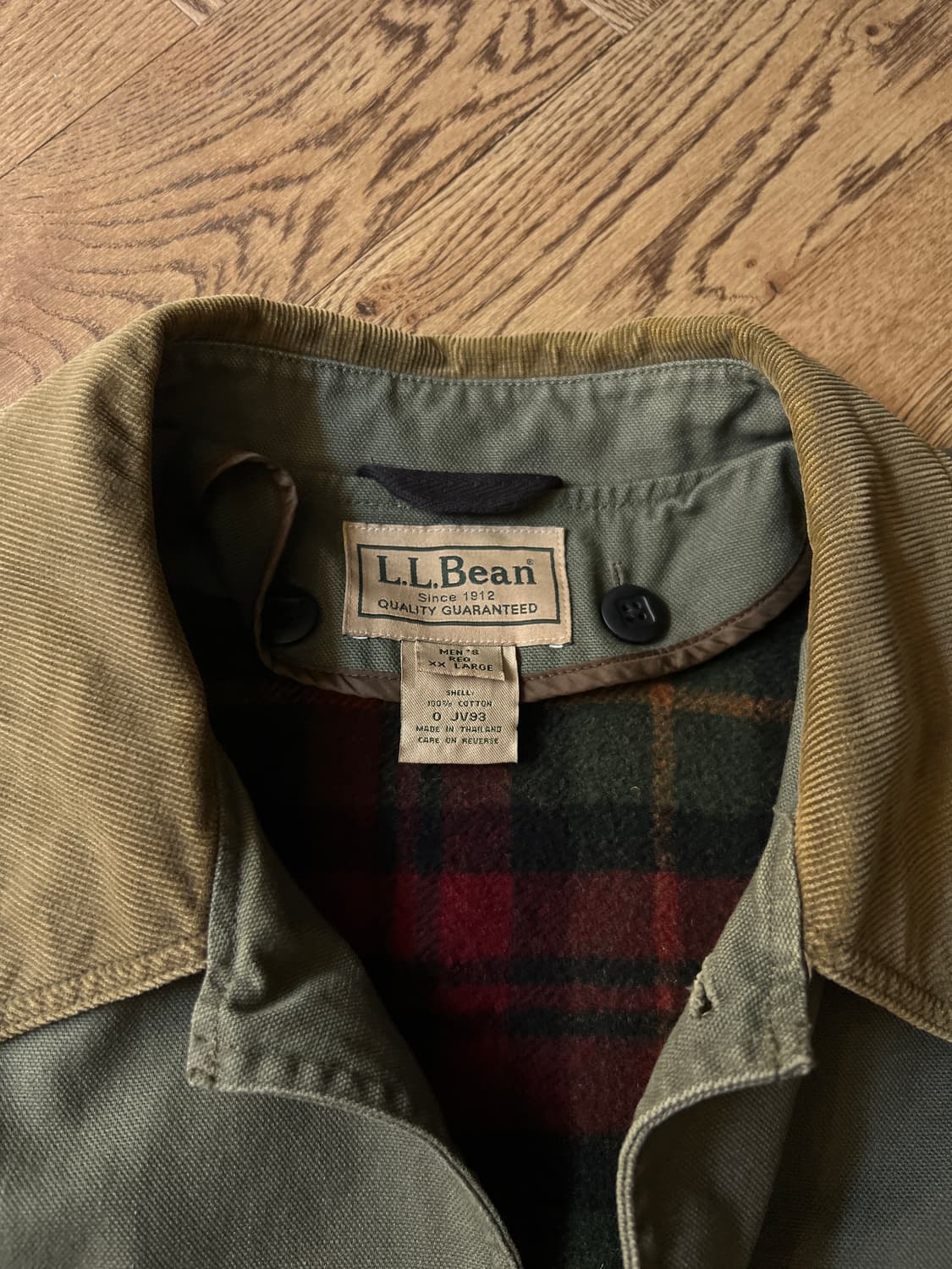 [2XL]엘엘빈 USA 체크 랴이닝 카키 헌팅 자켓 상품이미지2