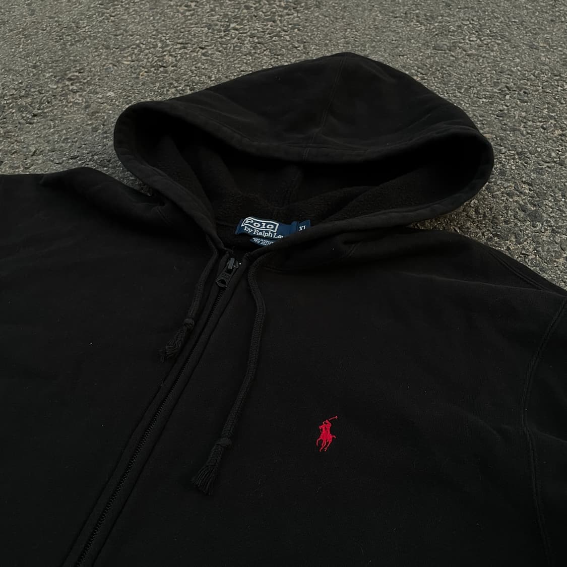 00s 폴로 랄프로렌 레드포니 블랙 후드집업 XL 상품이미지5