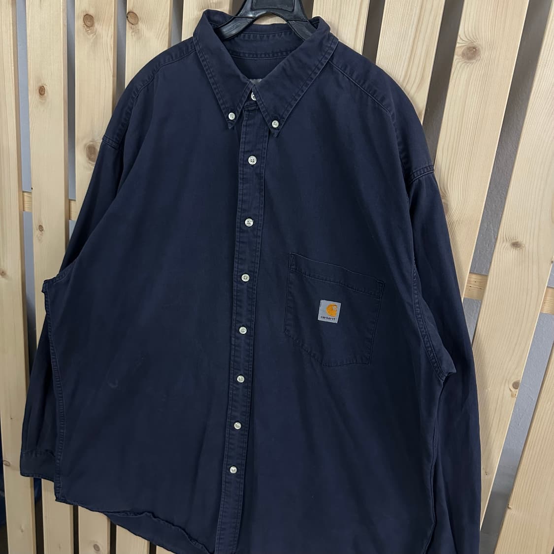 (XL) 칼하트 긴팔 워크 셔츠 네이비 상품이미지2