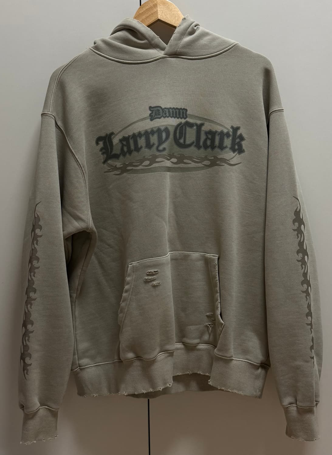 카키 데미지 후드 상품이미지3