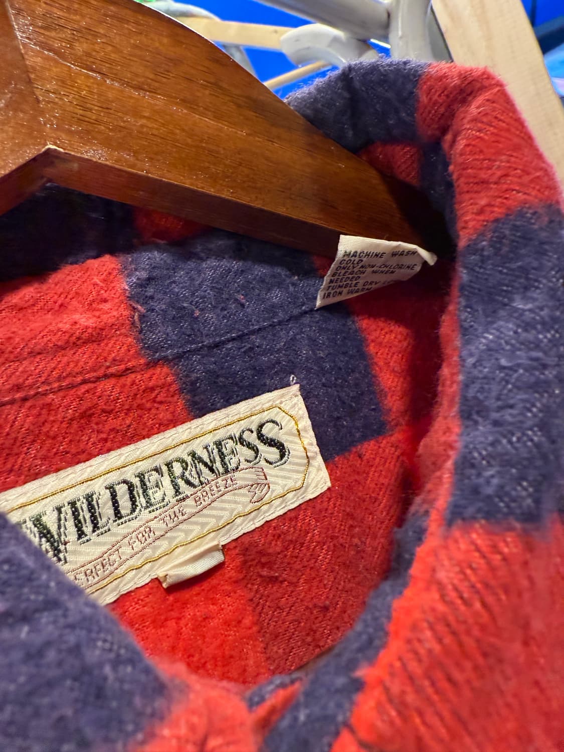 빈티지 레드 플란넬 체크셔츠 상품이미지2