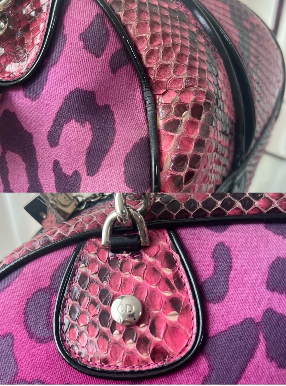 (레어) 디올 2004 파이톤 갬블러 다이스 보울러 숄버백 상품이미지10