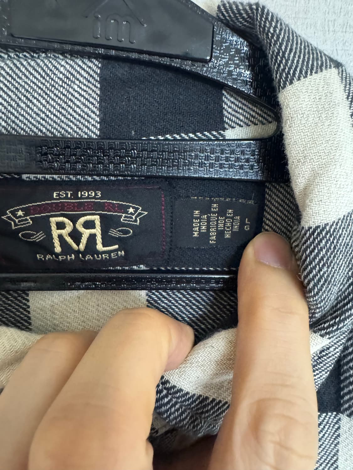 L RRL 버팔로 체크 트윌 워크 블랙 화이트 체크 셔츠 상품이미지2