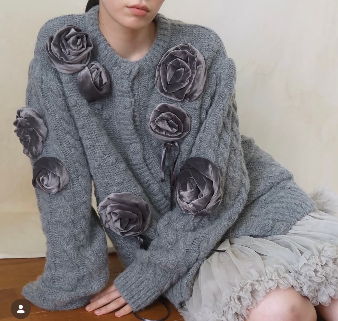 시눈 익스클루시브 로즈가디건 GY 상품이미지1