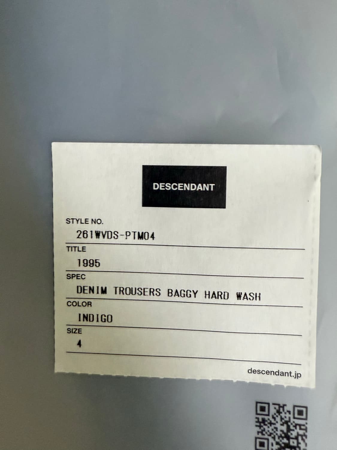 디센던트 26ss 1995 데님 팬츠 4사이즈 연청 상품이미지5