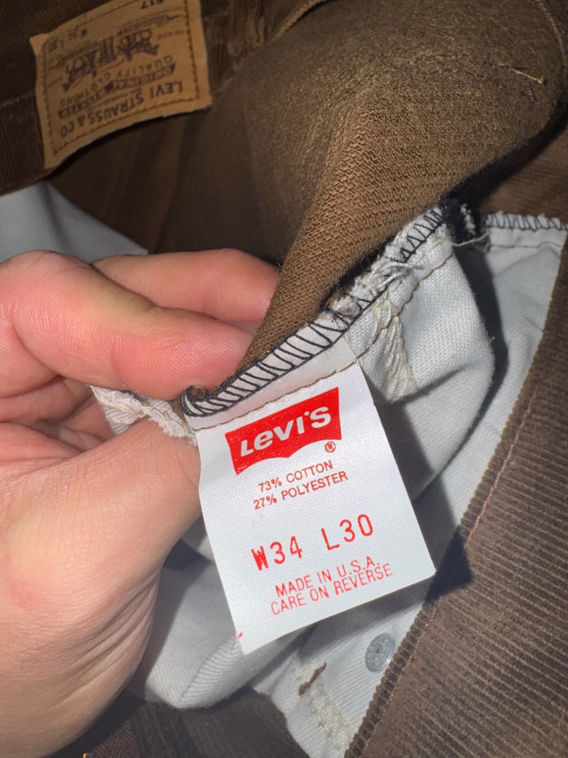 [34x30]리바이스 517 90s made in usa 브라운 상품이미지6