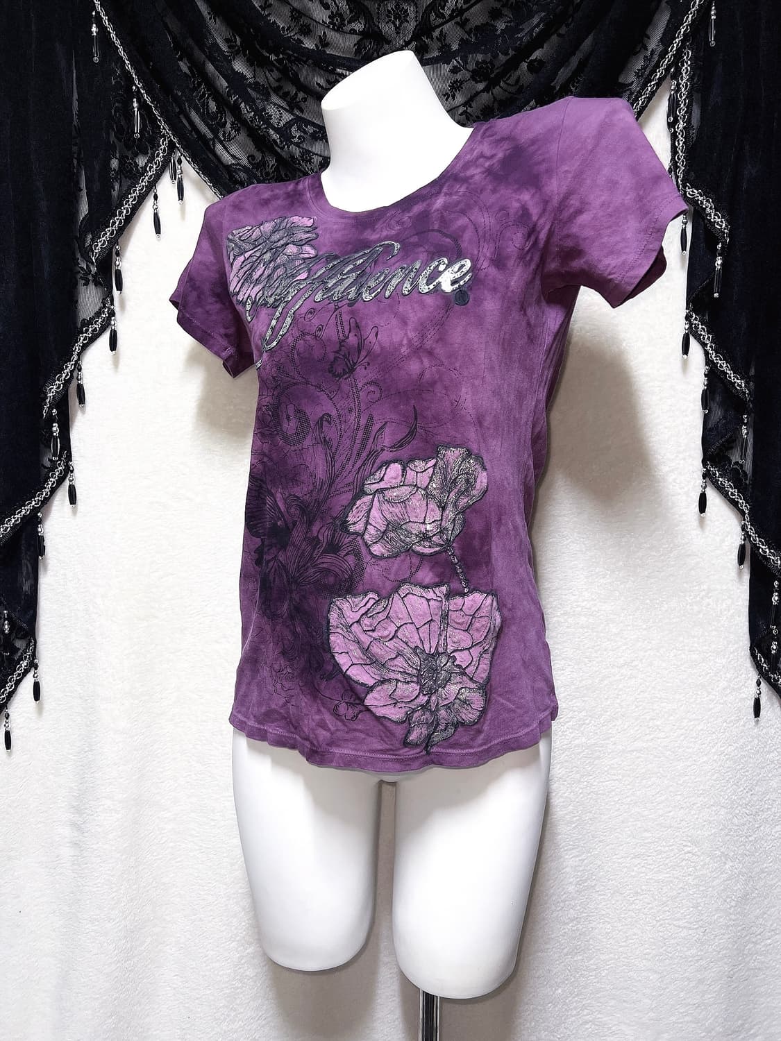 어플릭션st 버커루 y2k 와투케 갸루 펑크 00s 오리엔탈 레터링 반팔 상품이미지5