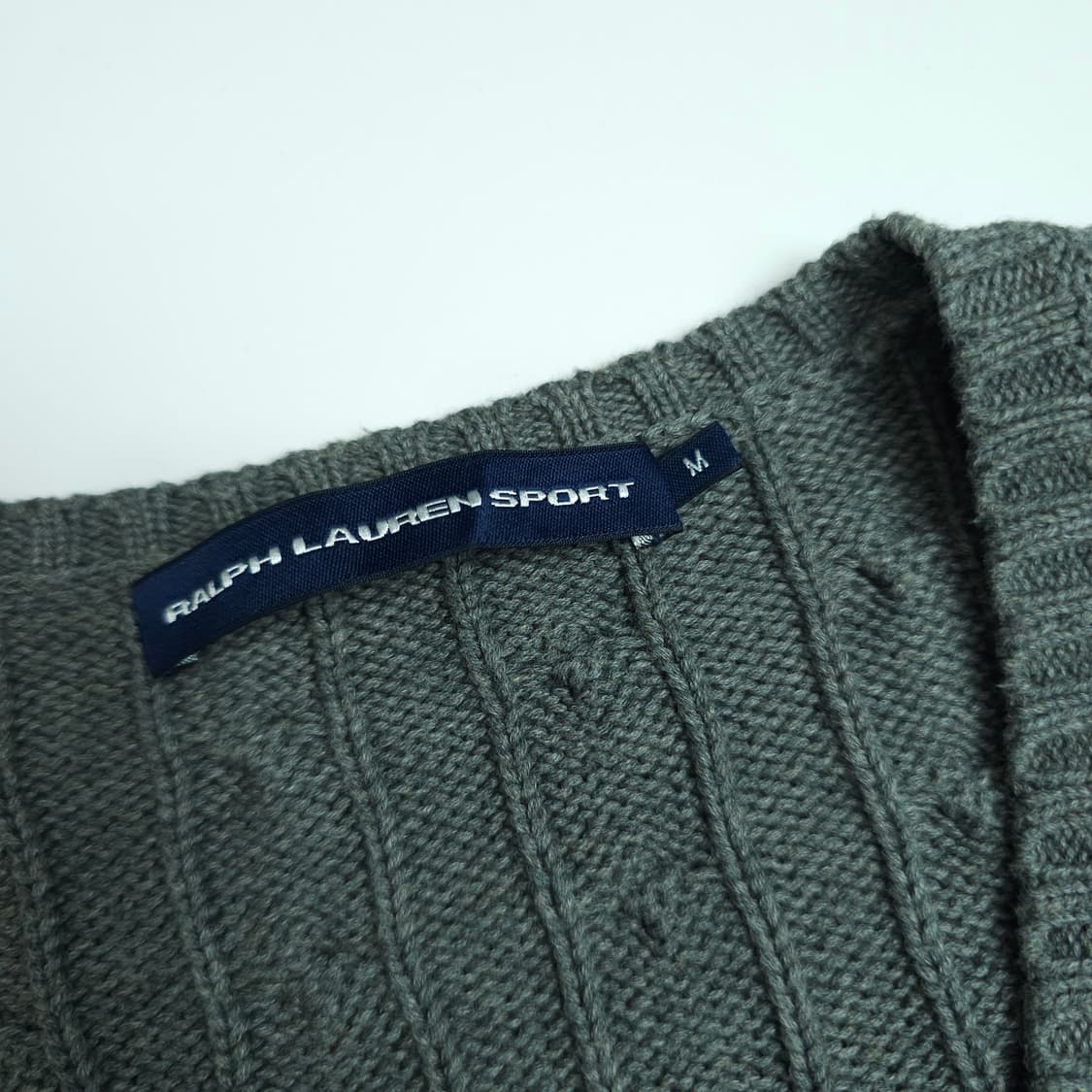 [택포]폴로 케이블 브이넥 니트 M 상품이미지6