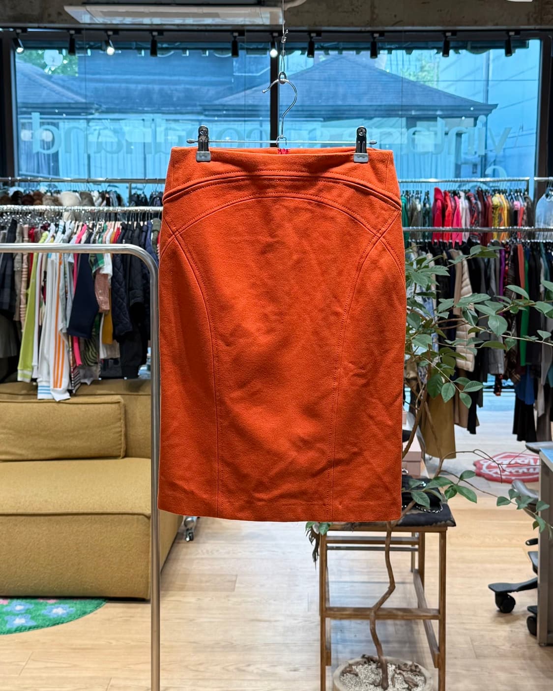 질샌더 오렌지 울 미디스커트  상품이미지1
