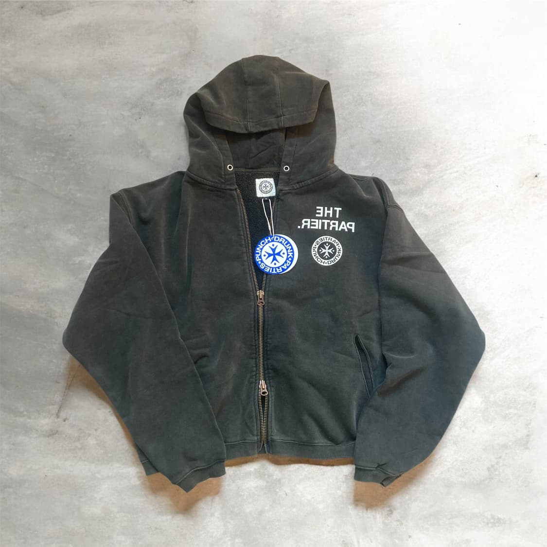 펀치드렁크파티즈 Partier Bleached Zip-up Hoodie 상품이미지4