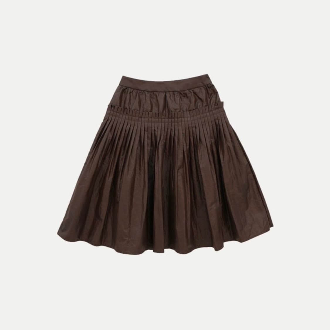 콜로신스 Genorous Pintuck Midi Skirt 브라운 m 상품이미지1