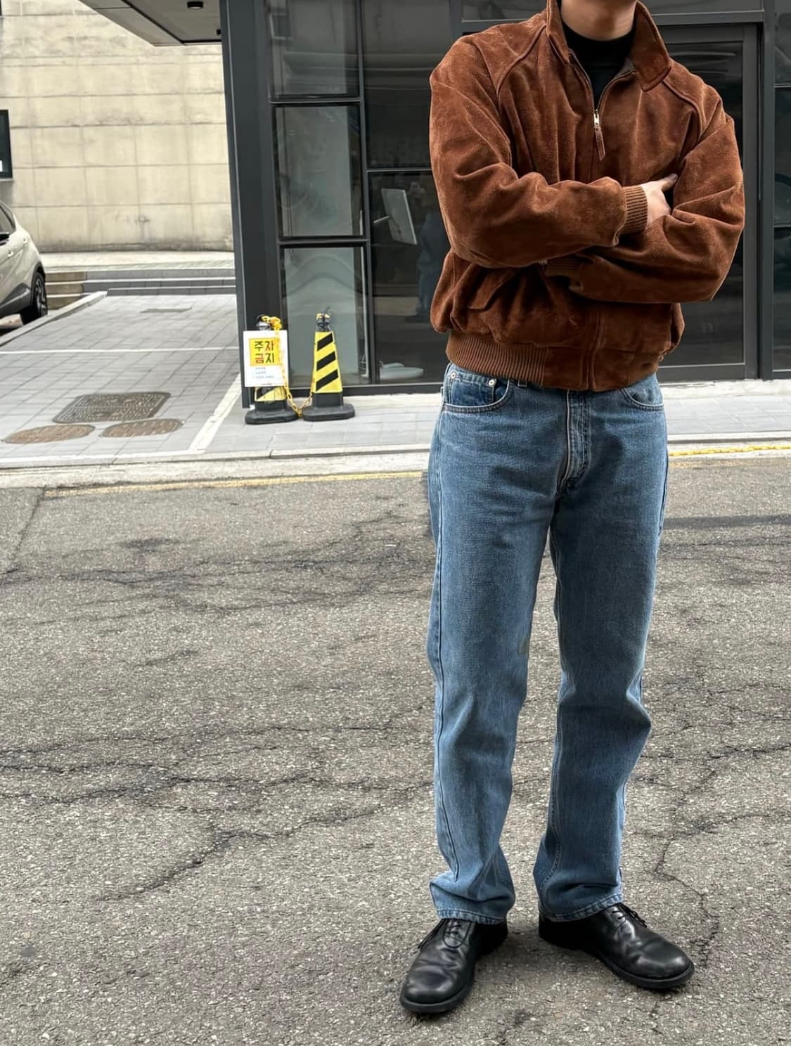 90s 폴로 스웨이드 자켓XL 카멜브라운 상품이미지6