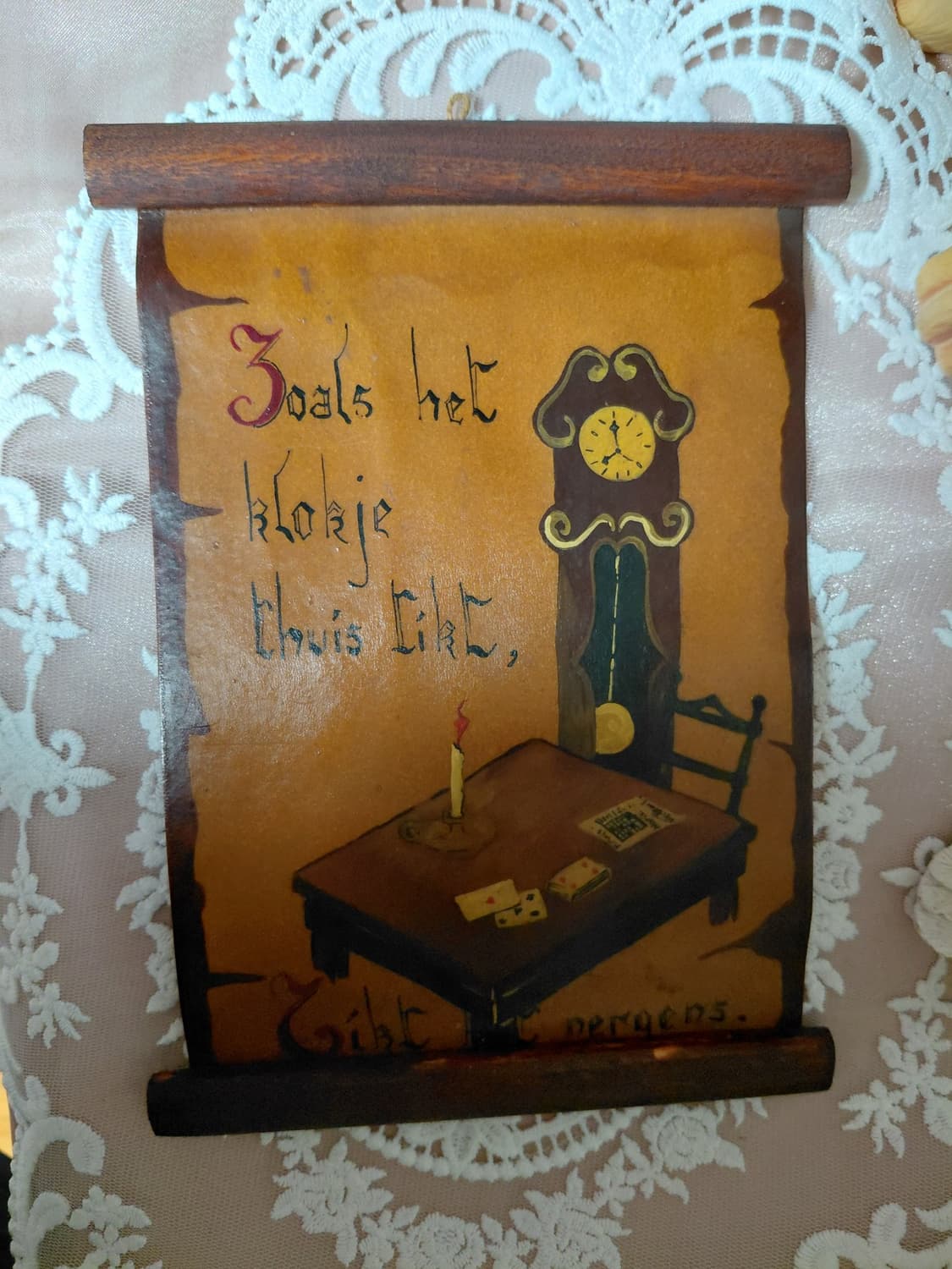Rare Antique)네덜란드 빈티지앤틱 양피지스타일 족자 액자 상품이미지2