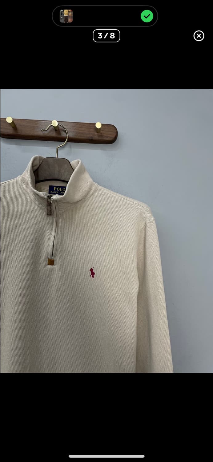 폴로랄프로렌 베이지 코튼 하프 집업 스웨터 A3055 상품이미지3