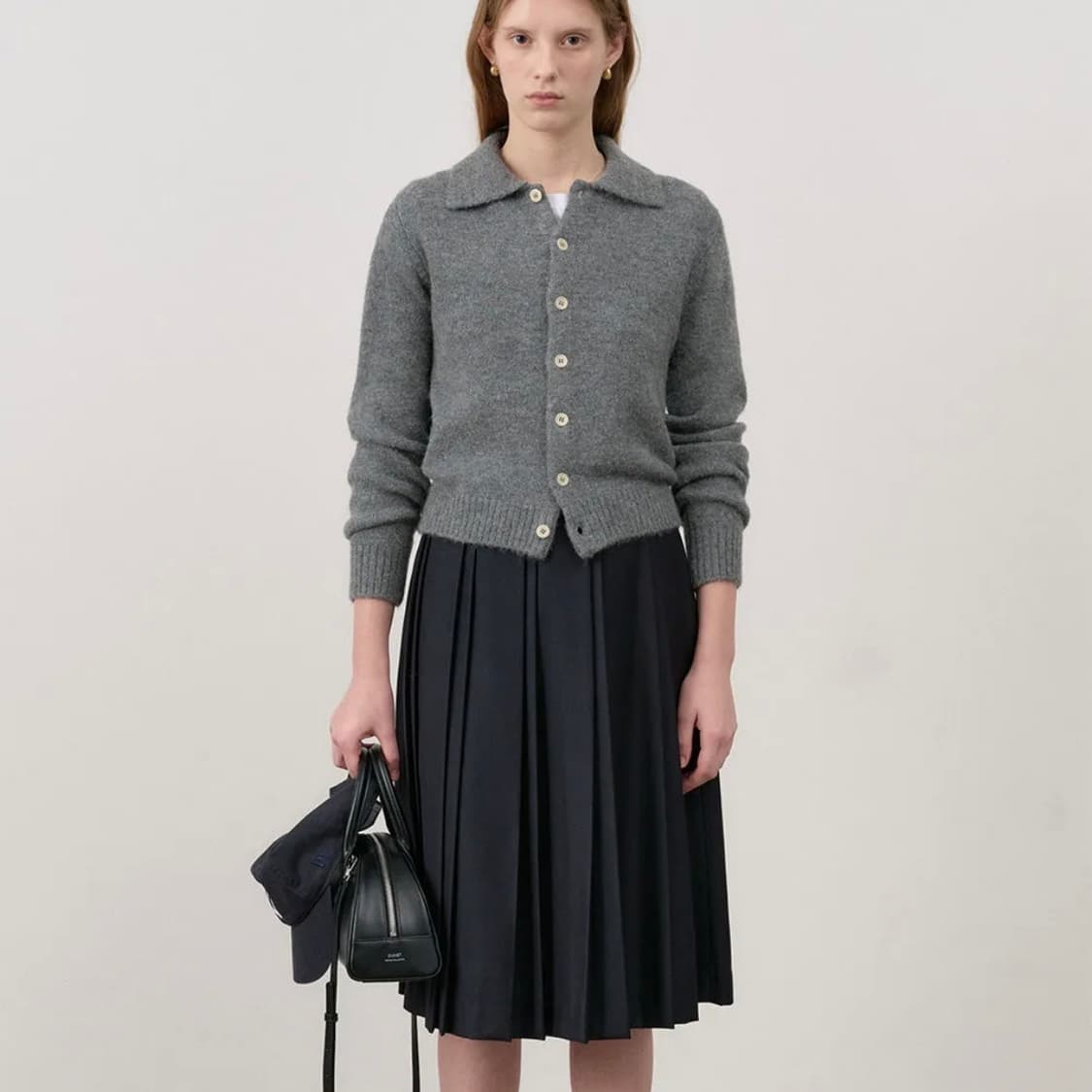 던스트 플리츠 스커트 네이비 M사이즈 상품이미지1