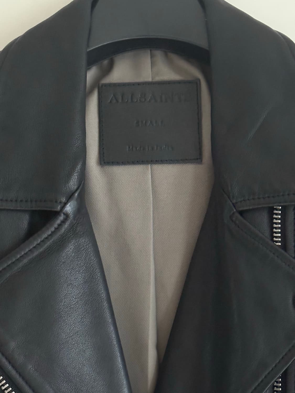 AllSaints 블랙 가죽 라이더 자켓 S 상품이미지2