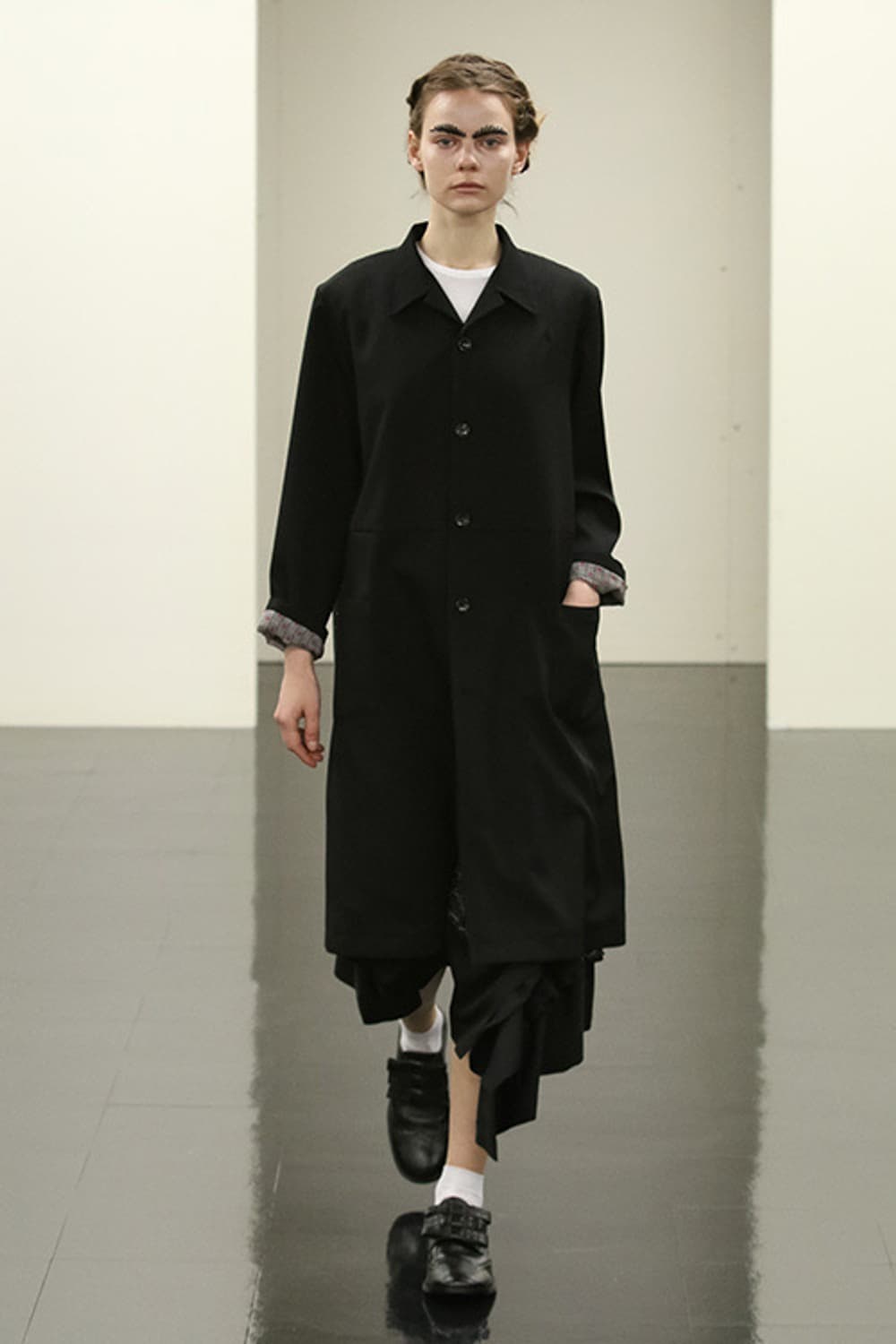 Dot Stripe Asymmetry Shirring Skirt 상품이미지2