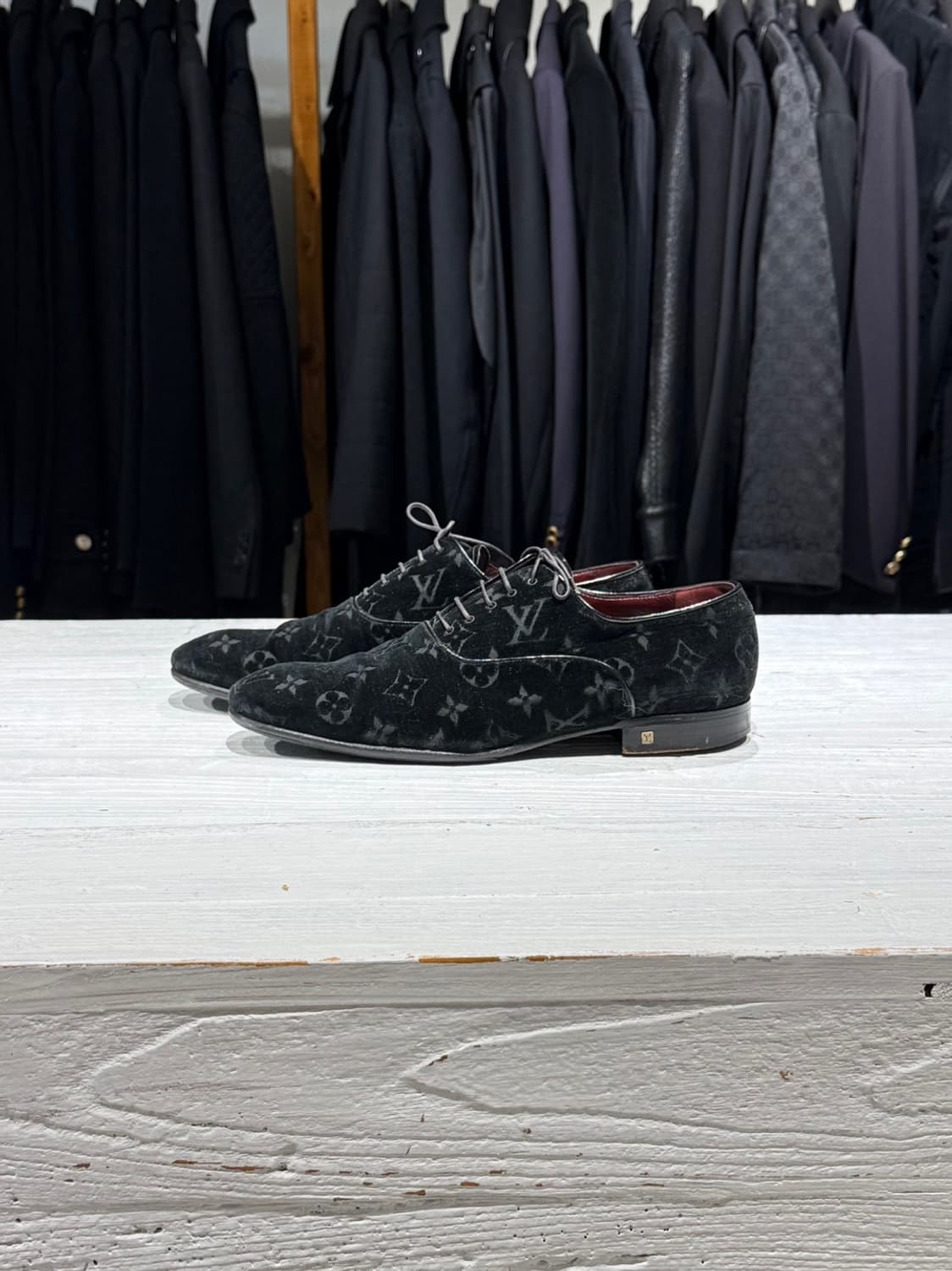 루이비통 블랙 모노그램 벨벳 옥스퍼드 슈즈 상품이미지4