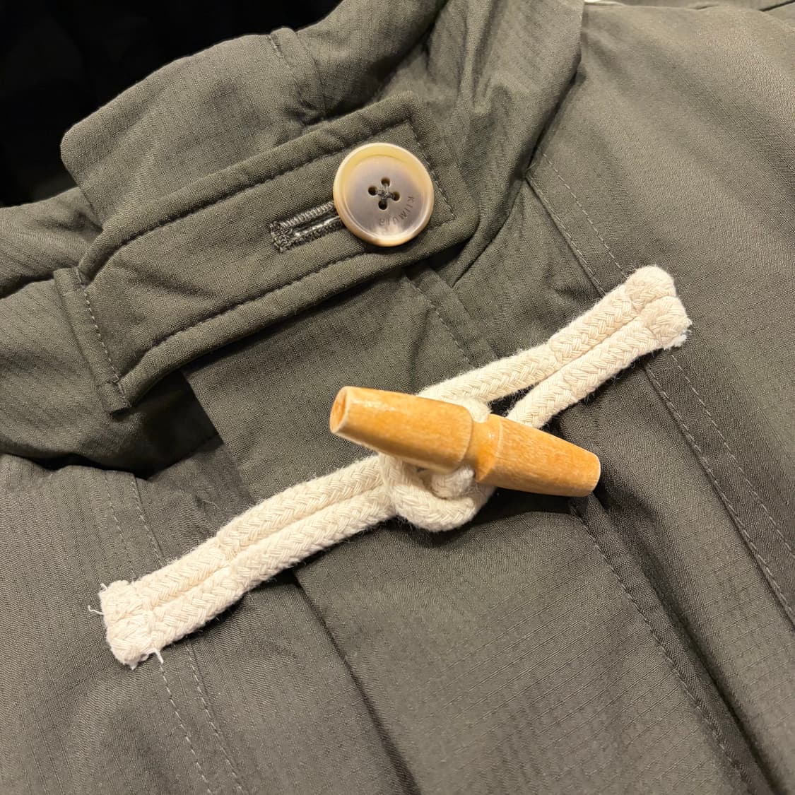 [S] 키뮤어 후드 더플 코트 패딩 점퍼 카키색 B246 상품이미지4