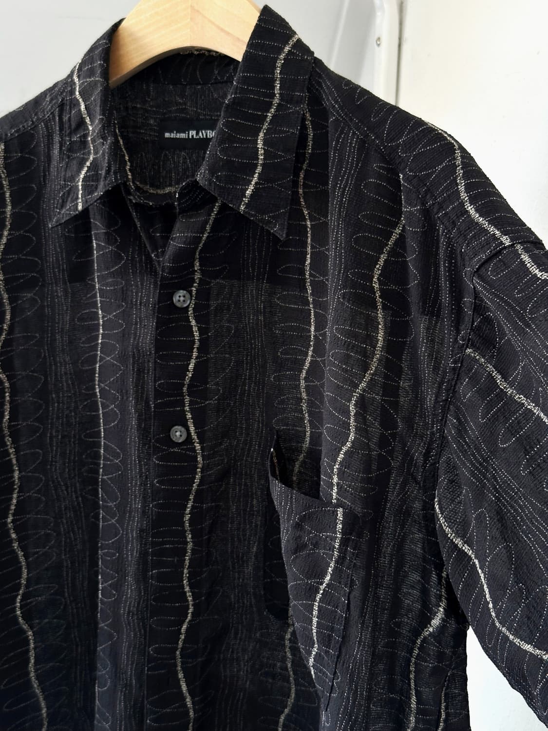 Irregularity pattern sheer fabric shirt 상품이미지5