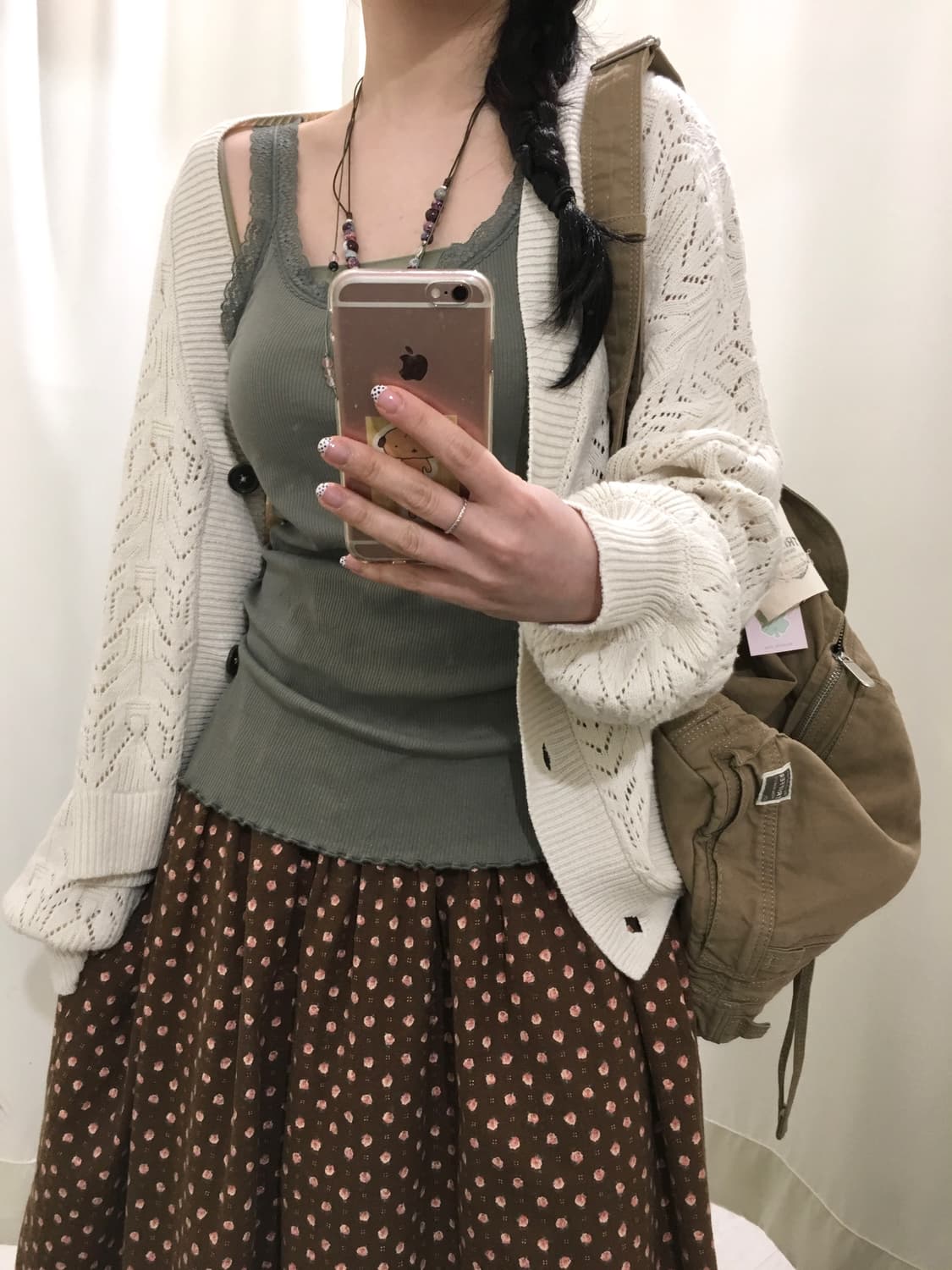 Olive Lace Padded Cami 상품이미지1