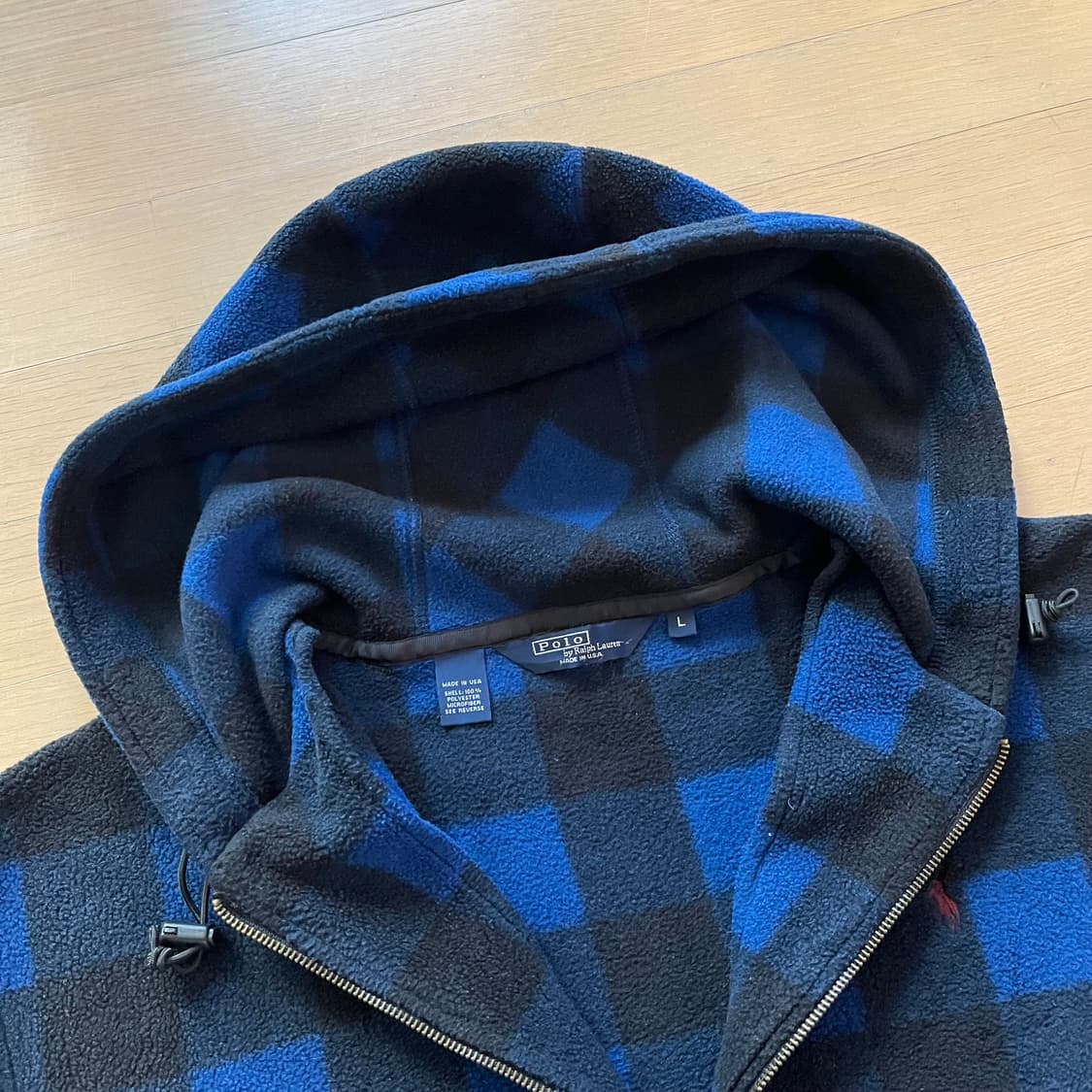 90년대 폴로랄프로렌 플리스 체크 아노락 자켓 미국제조 USA 상품이미지3