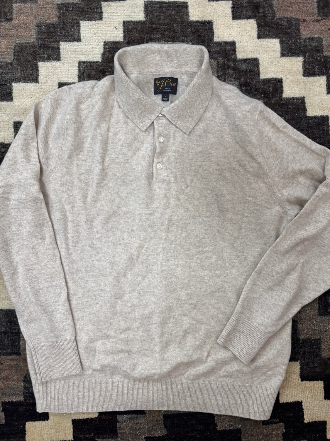 제이크루 캐시미어 100% 럭비티 L 사이즈 폴로 드레익스 상품이미지2