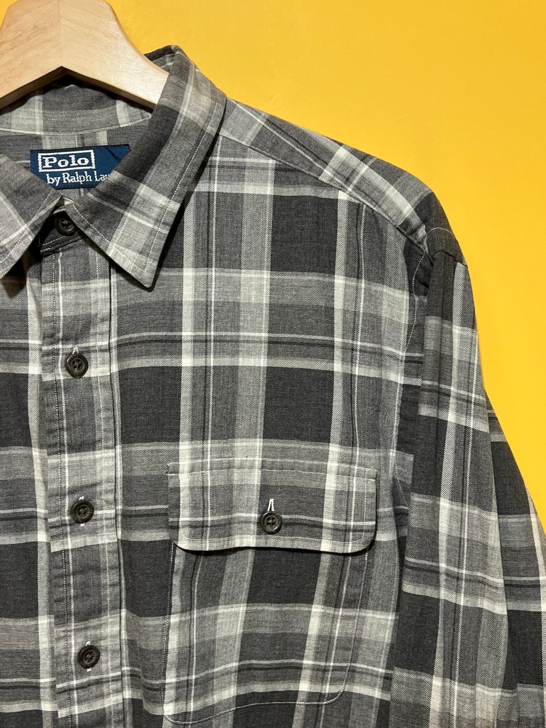 [L] 폴로 랄프로렌 플란넬 엘보 패치 클래식 체크 셔츠 상품이미지2