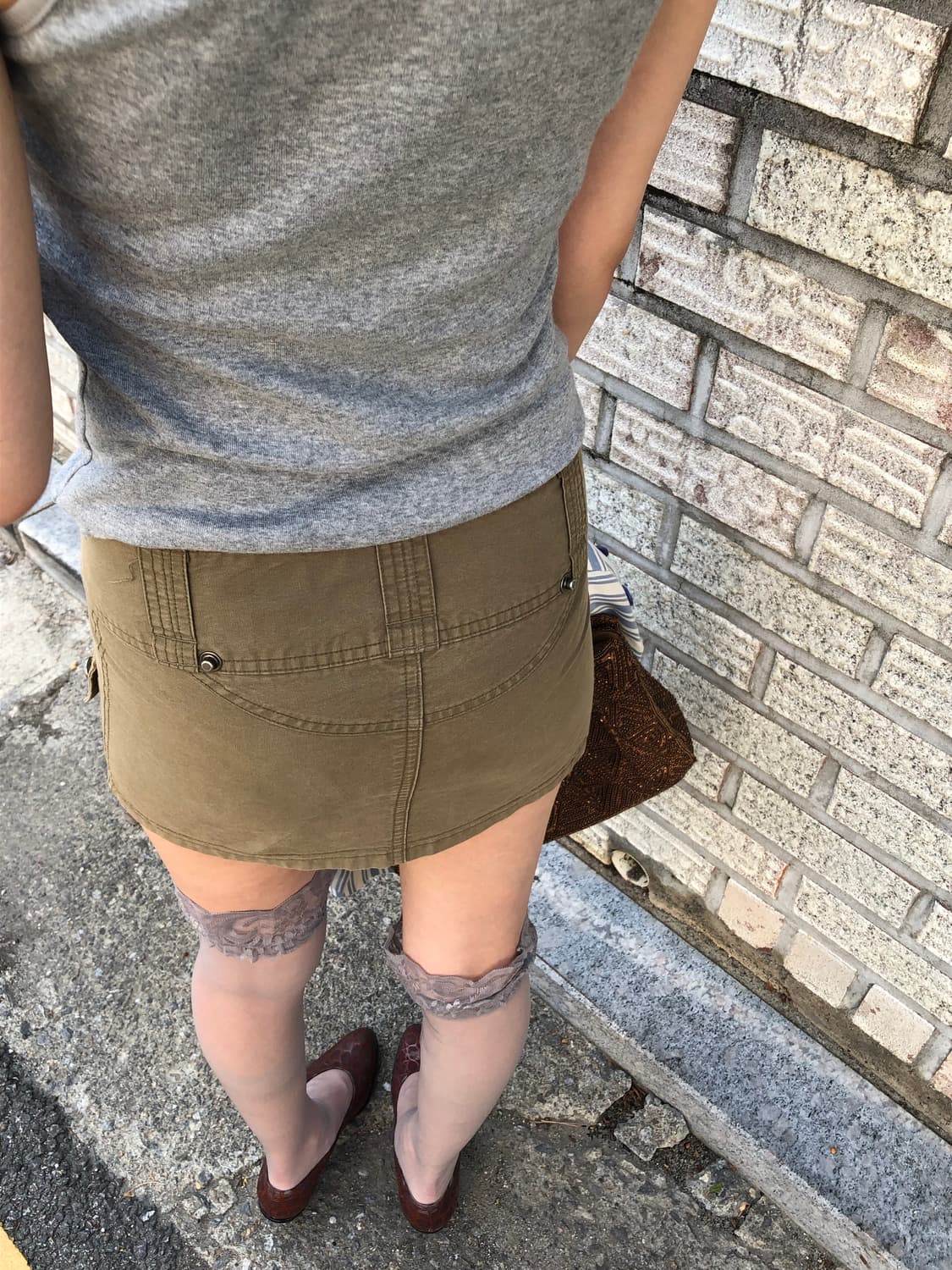 egoist khaki cargo mini skirt  상품이미지3