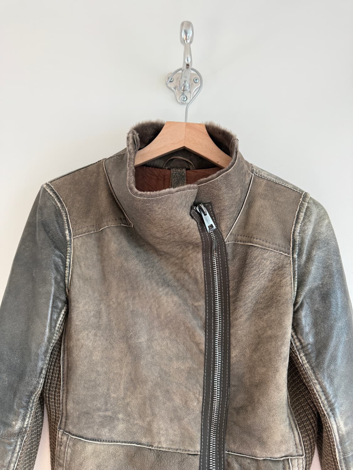 GMS-75 리얼 무스탕 레더 하이집업 자켓(LAMPO ZIP) 상품이미지3