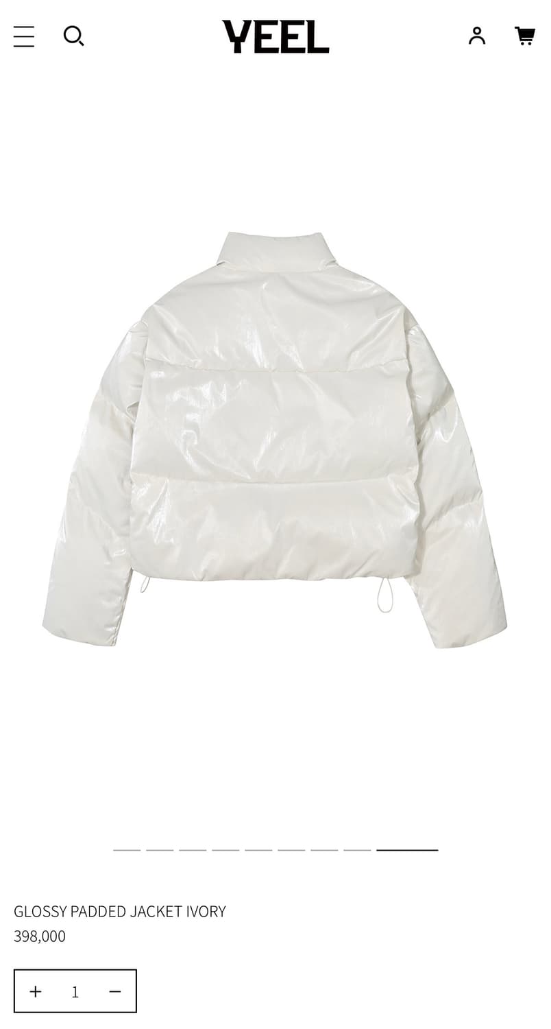 (새상품) LEEY YEEL 글로시 패딩 화이트 상품이미지2