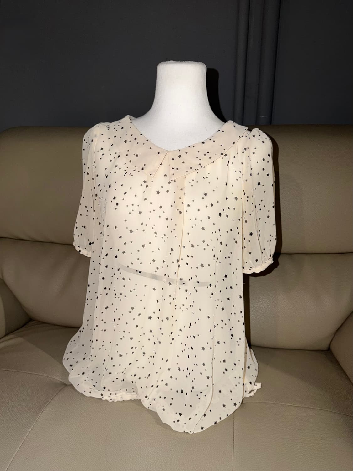 star pattern collar detail blouse we 상품이미지1