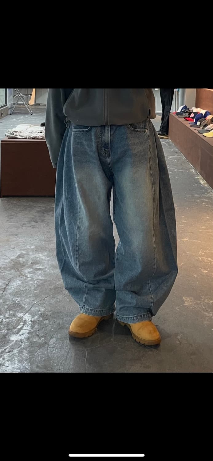 뮤즈 벌룬핏 와이드 데님 팬츠 H1554 상품이미지1