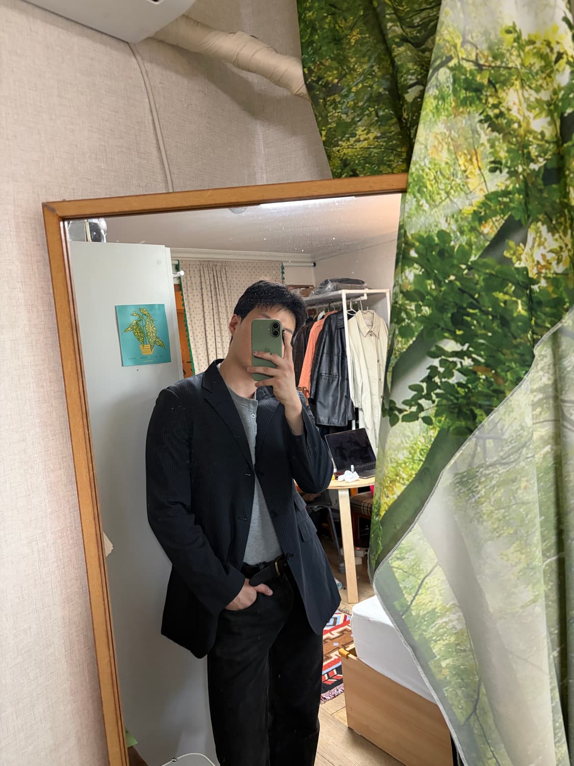 100-105) 버버리 블랙라벨 스트라이프 블레이저 3버튼 상품이미지3