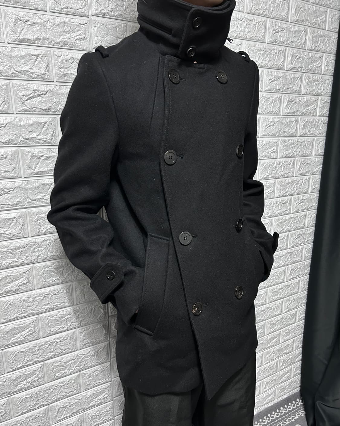 우영미 나폴레옹 하이넥 울 캐시미어 코트 상품이미지1