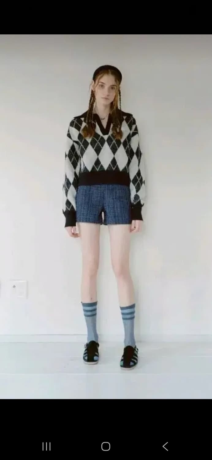 로씨로씨 아가일 니트 상품이미지1