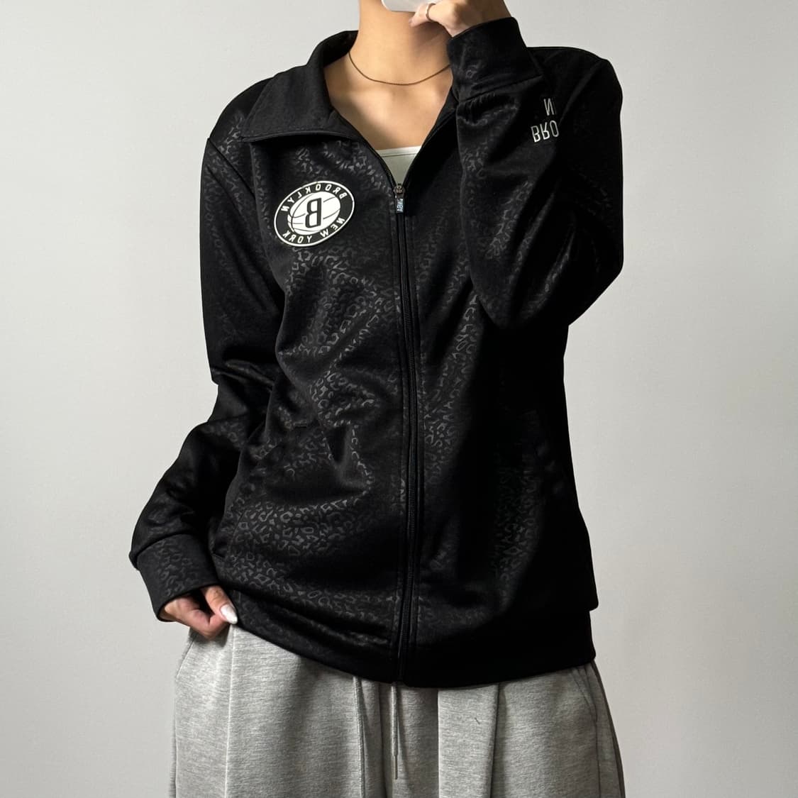 NBA 브루클린 뉴욕 트랙탑 져지 블랙 L [091704] 상품이미지3