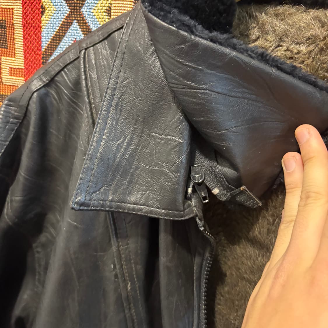 CITY JOY 빈티지 무스탕 봄버 가죽자켓 상품이미지7