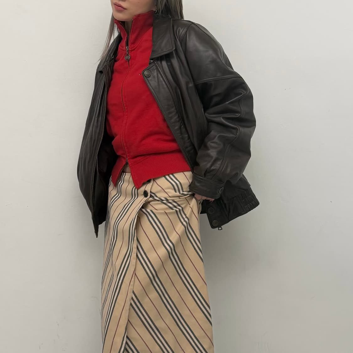 버버리 스트라이프 랩 스커트 상품이미지2