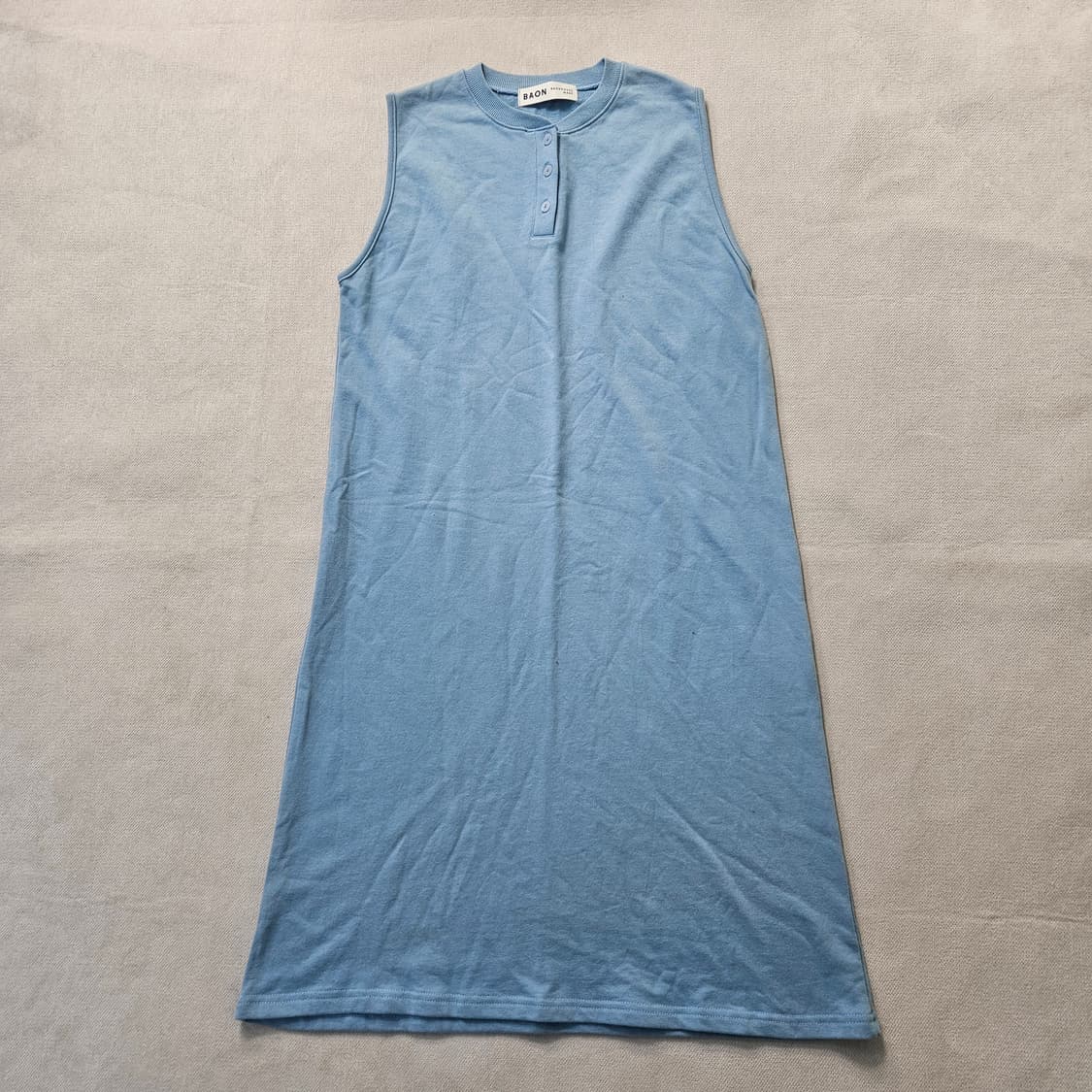 F 바온 헨리넥 민소매 롱 원피스 0325Y 상품이미지1