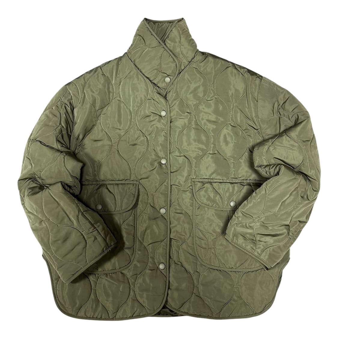 ✨ (바배) 카키 깔깔이 누빔 패딩  상품이미지1