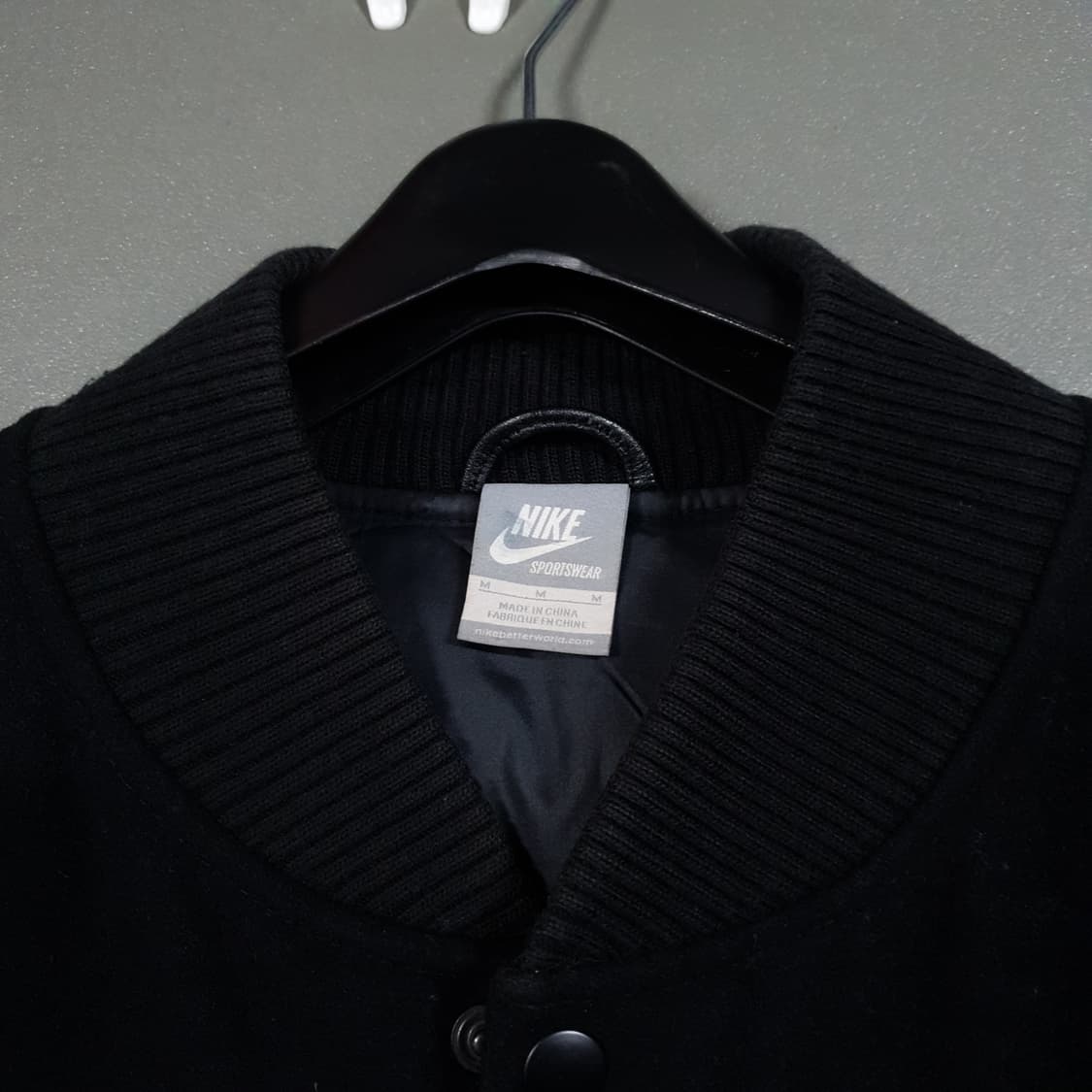 나이키 NSW 디스트로이어 구스다운 패딩 바시티 양가죽 레더 자켓 점퍼 상품이미지5