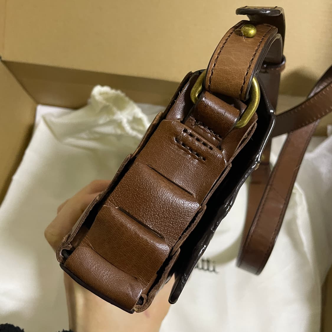 [새상품] 마시모두띠 브라운 소가죽 미니 크로스백 상품이미지2