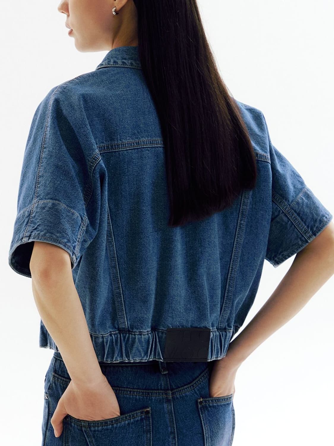 CHOWOO 프리미엄 데님셔츠 빈티지 웨스턴 크롭 트러커 청자켓 상품이미지5