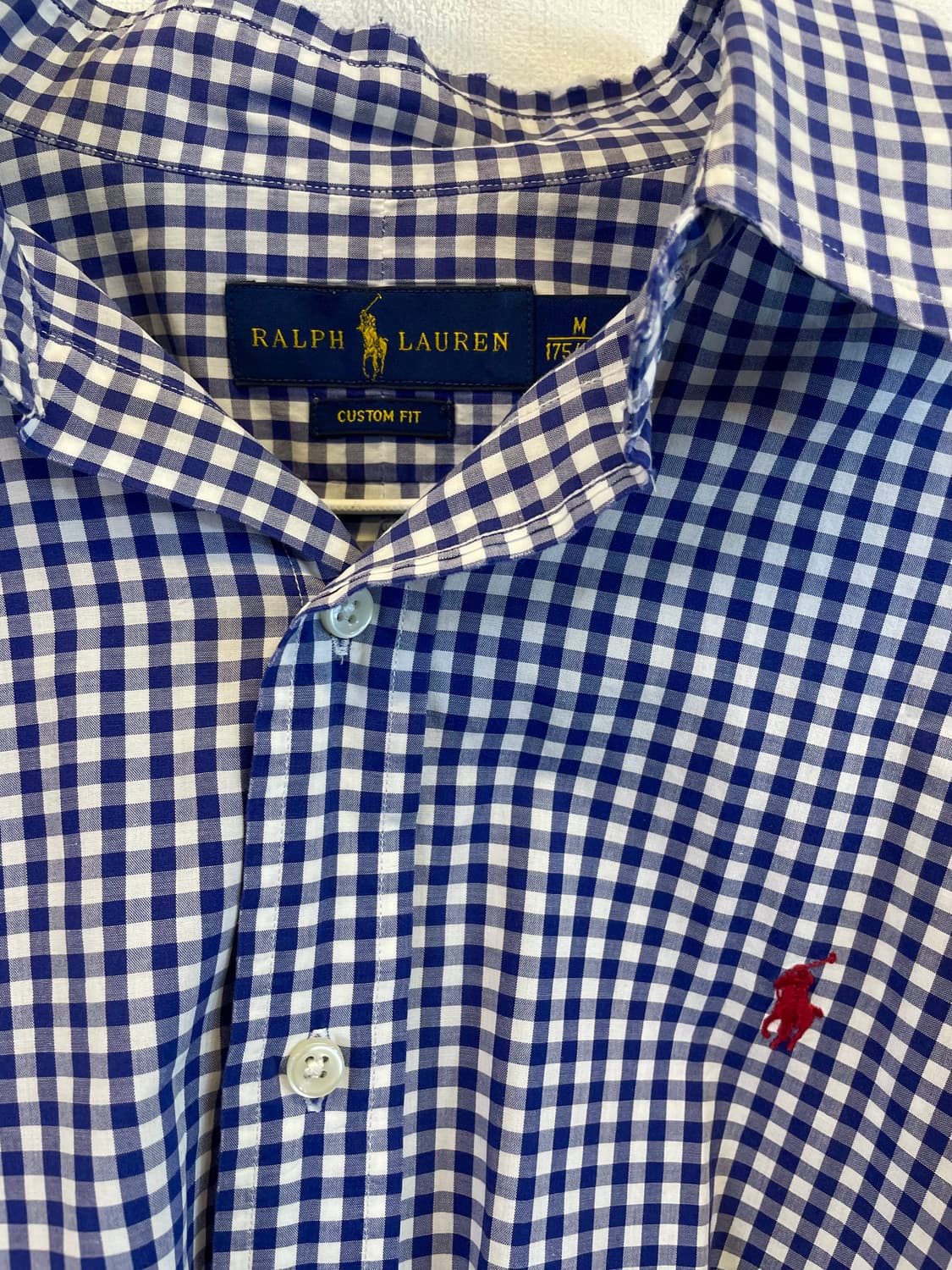 폴로랄프로렌 깅엄체크남방 폴로체크셔츠m (드라이완료) 면남방 면100% 상품이미지2